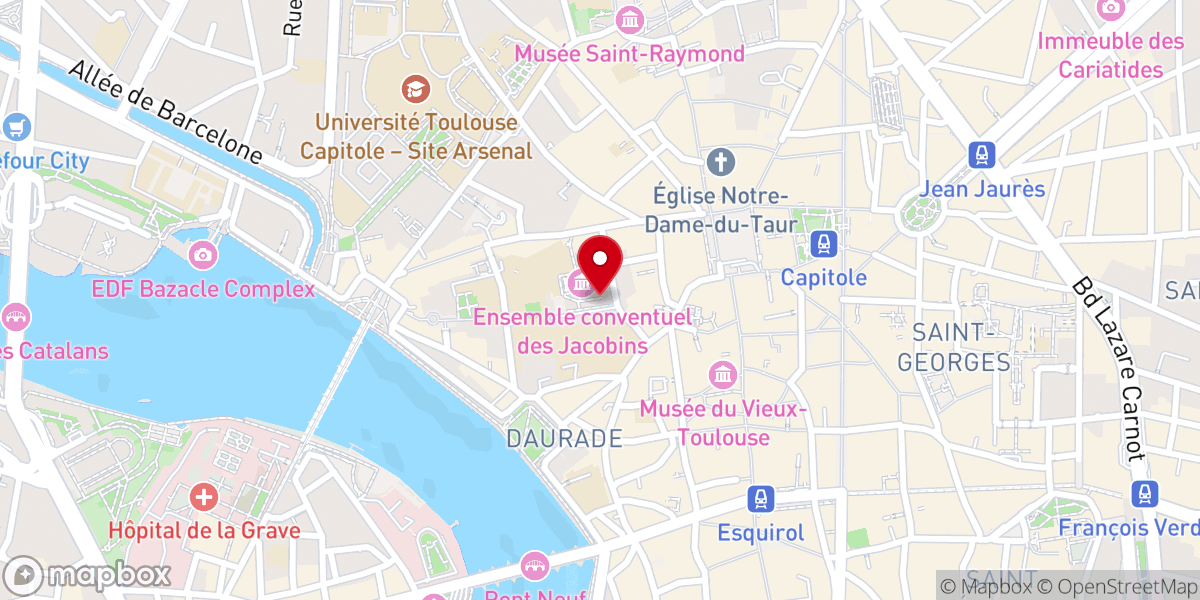 Map showing location of Couvent des Jacobins