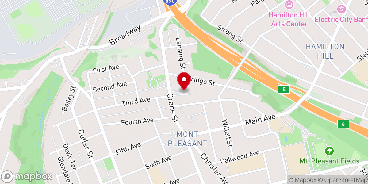 Map showing location of The Bridge Christian Church