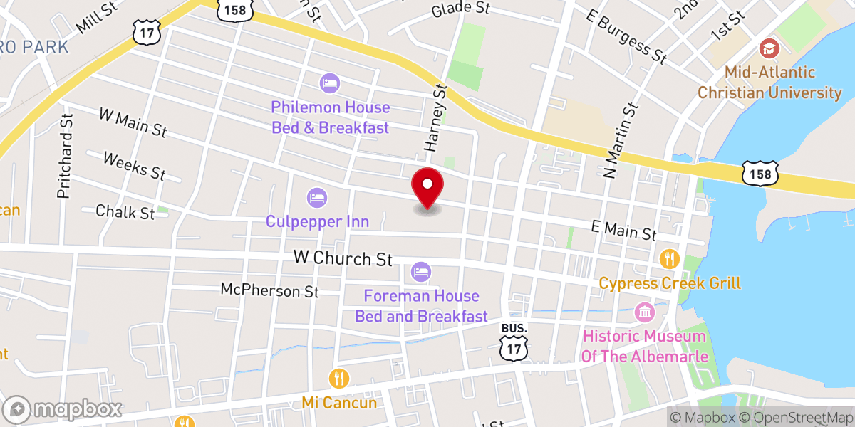 Map showing location of Cann Memorial Presbyterian Church
