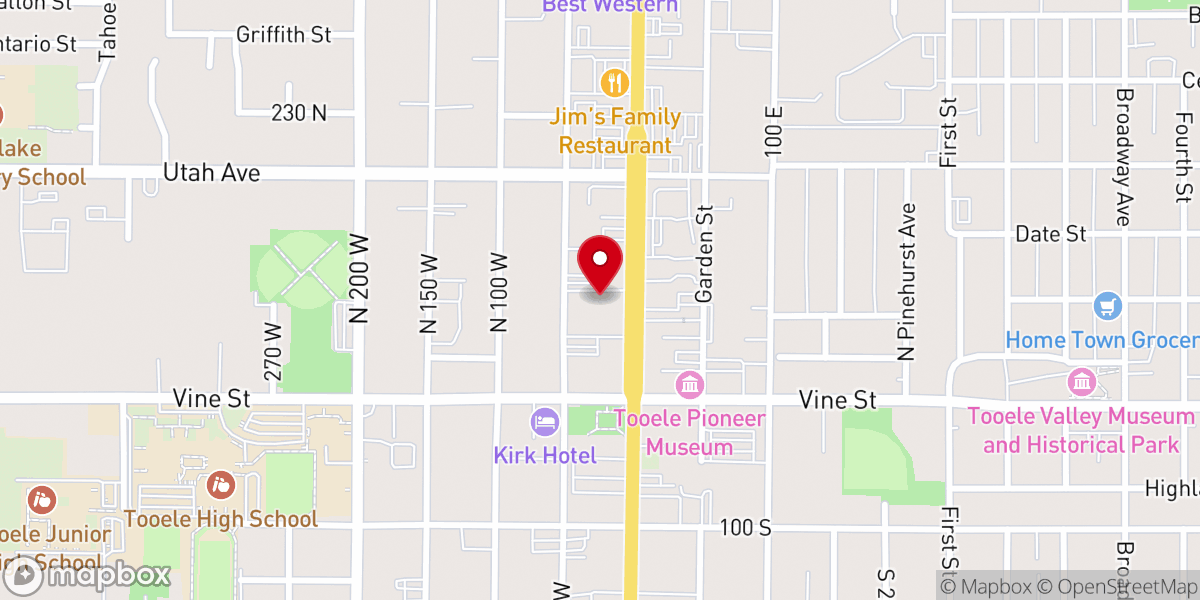 Map showing location of ServiceMaster of Tooele County