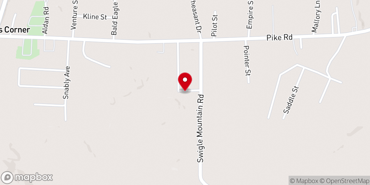 Map showing location of Laurel Mountain Bible Church