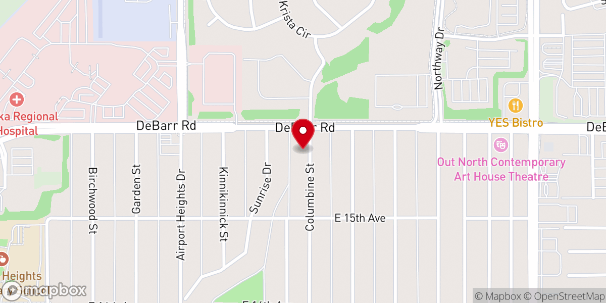 Map showing location of Grandview Baptist Church AK