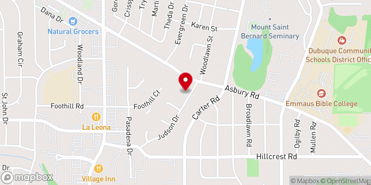 Map showing location of First Baptist Church Of Dubuque