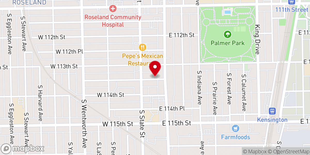Map showing location of New Life Family Worship Center