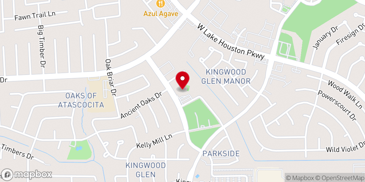 Map showing location of Atascocita Presbyterian Church