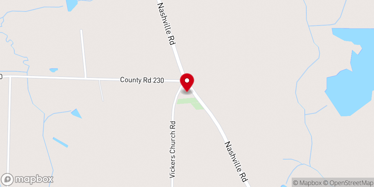 Map showing location of Pine Ridge Missionary Baptist Church