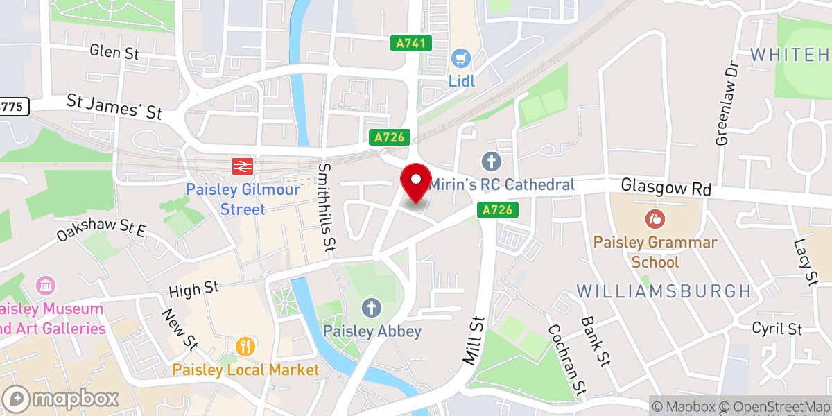 Map showing location of AFM UK Glasgow