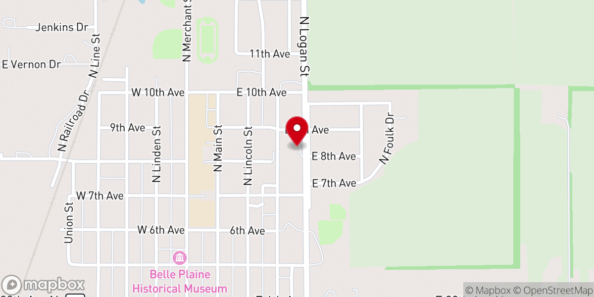 Map showing location of First Baptist Church Annex