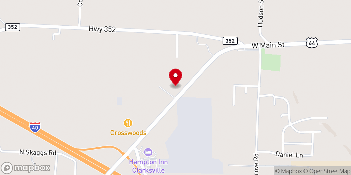 Map showing location of Clarksville Seventh-Day Adventist Church