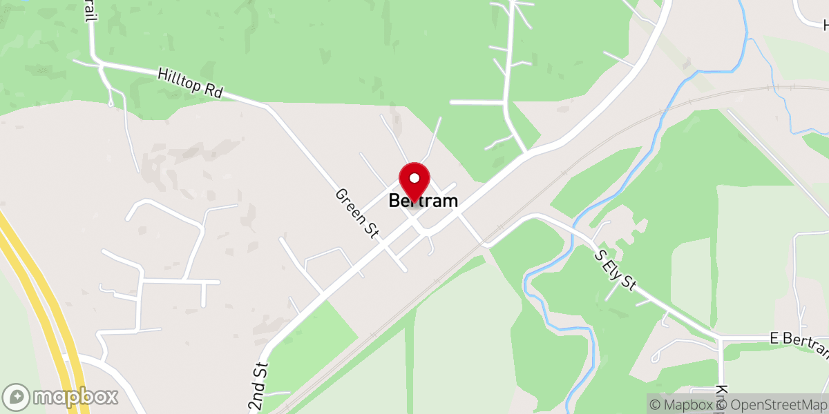 Map showing location of Bertram United Methodist Church