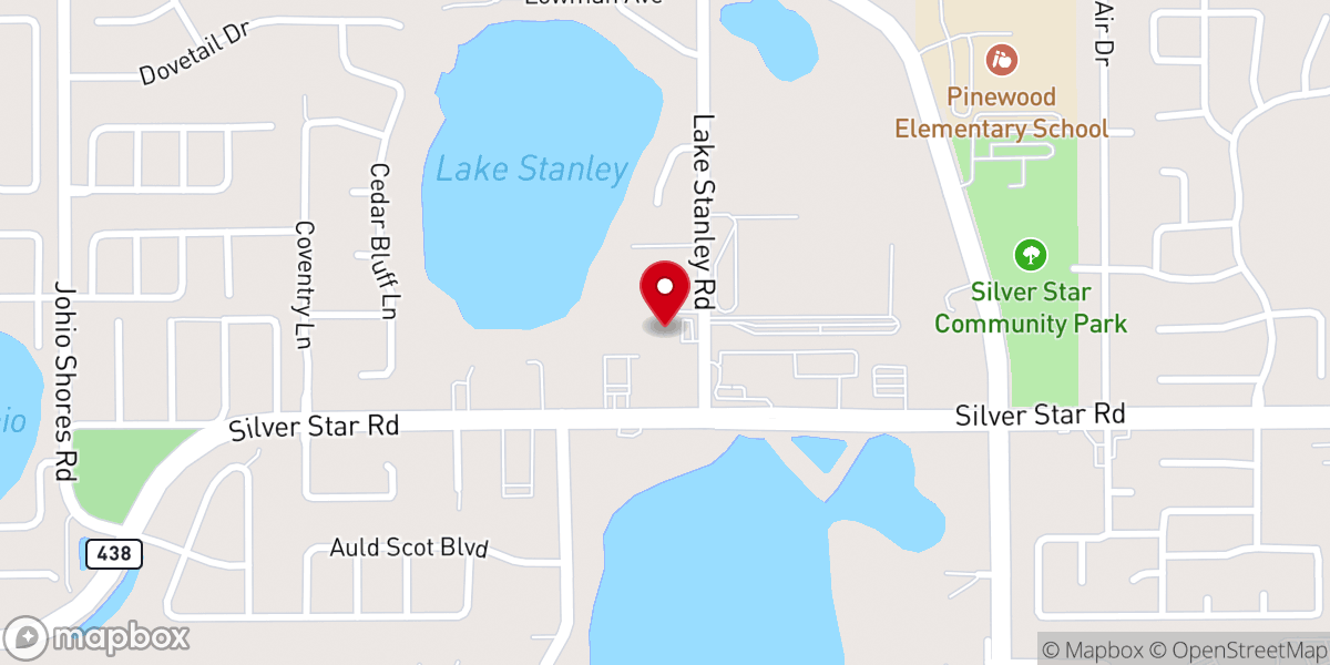 Map showing location of West Orlando Assembly of God