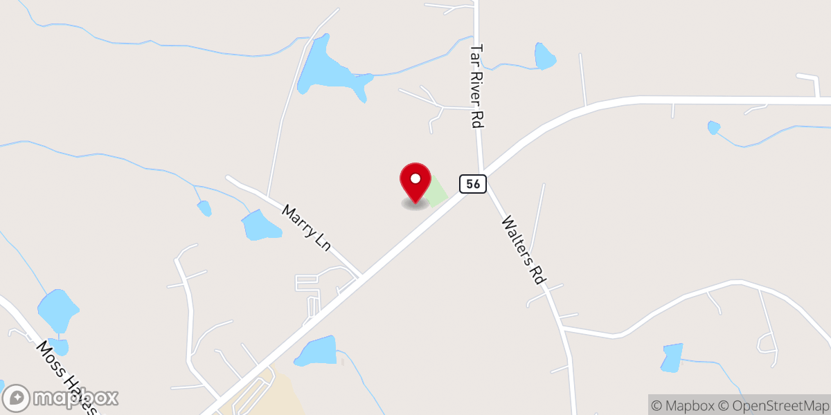 Map showing location of Greenfield Baptist Church