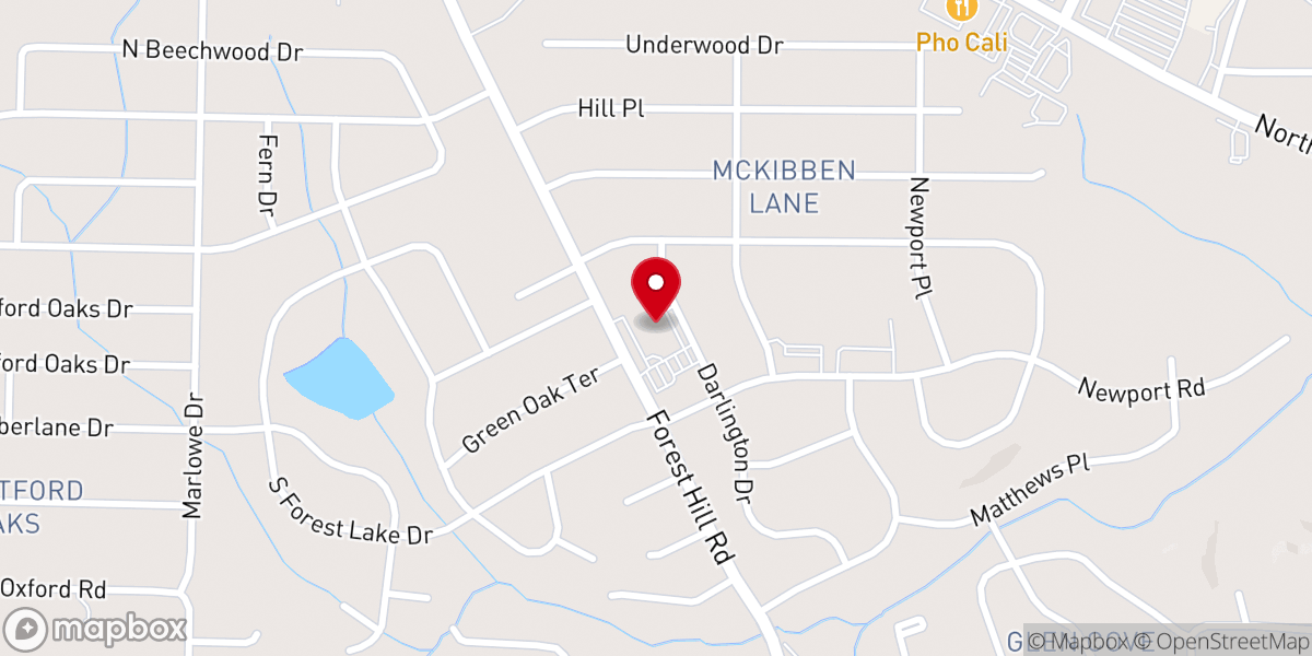 Map showing location of Forest Hills Church