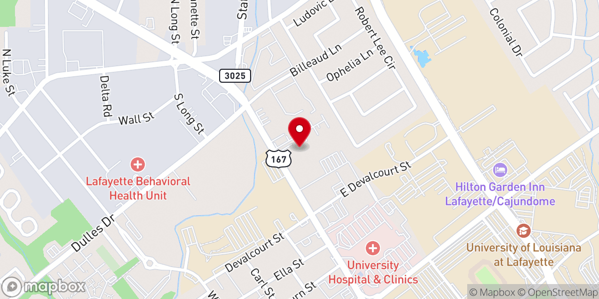 Map showing location of Westside Baptist Church