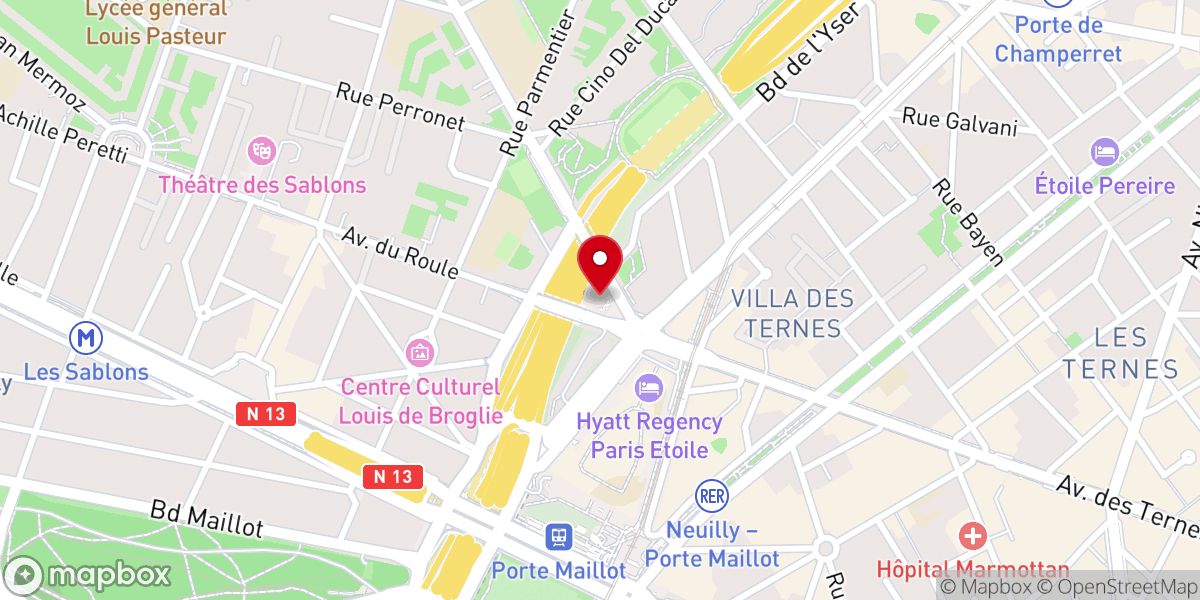 Map showing location of Église Notre-Dame de Compassion