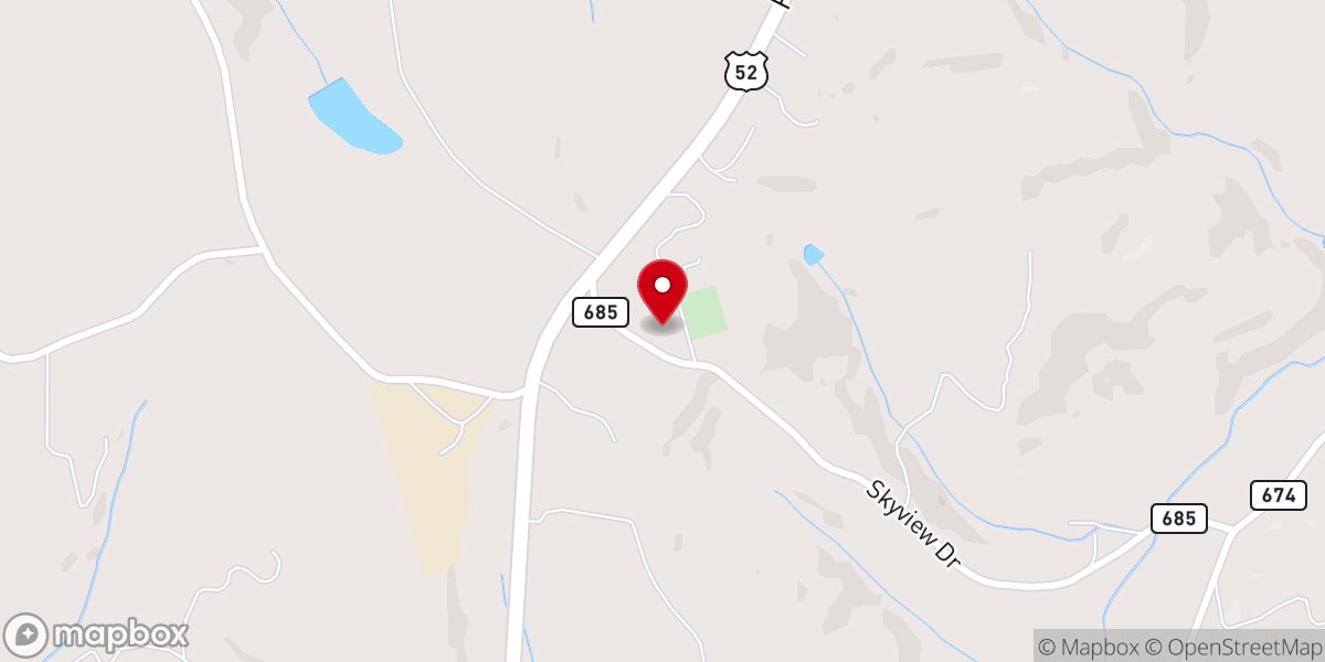 Map showing location of Sky View Church