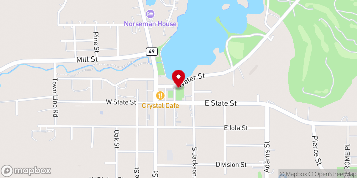 Map showing location of Iola Baptist Church