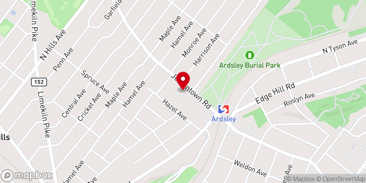 Map showing location of Ardsley Bible Chapel
