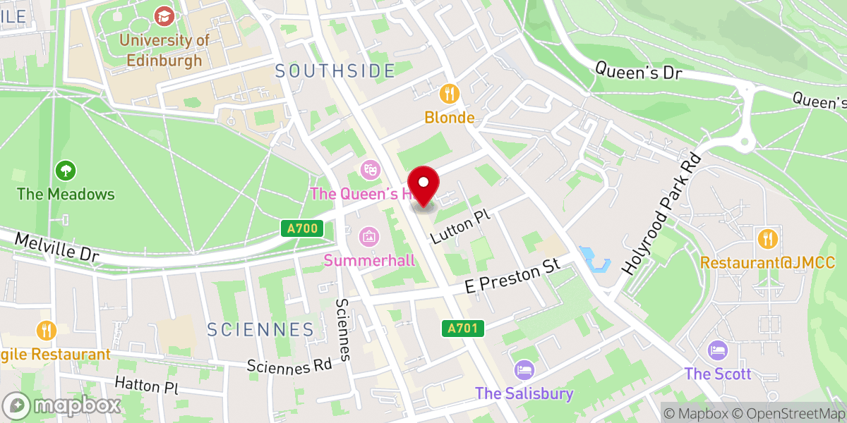Map showing location of Community Church Edinburgh - King's Hall