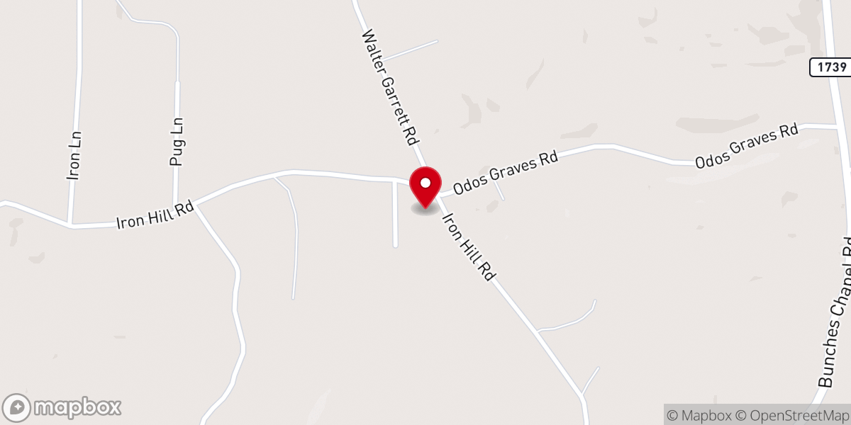 Map showing location of Iron Hill Pentecostal Church