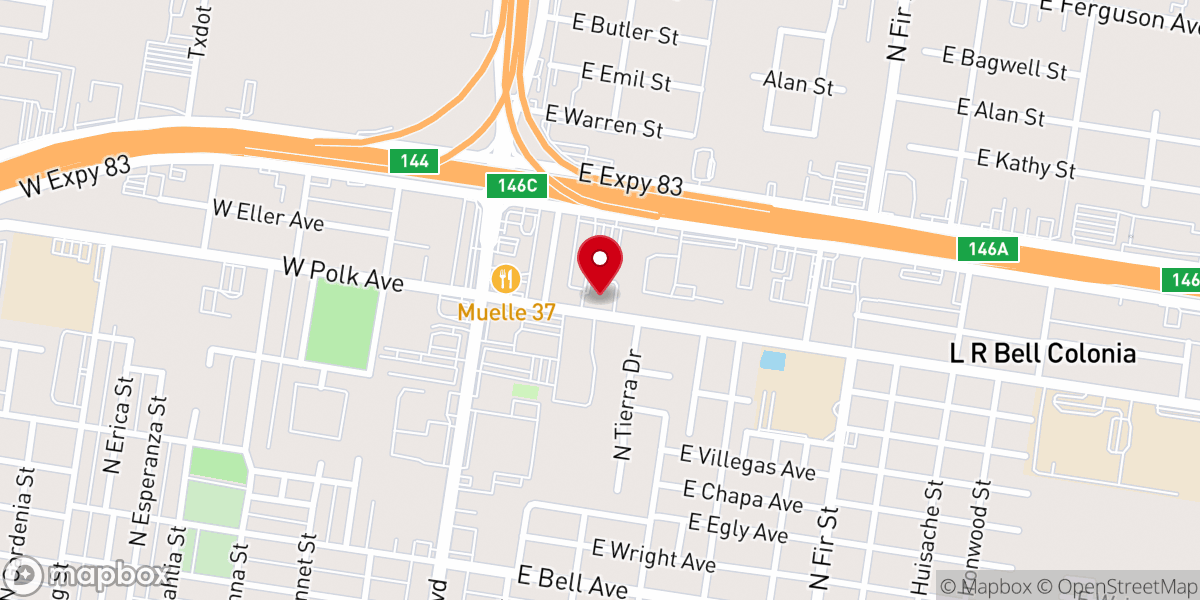 Map showing location of Unity Rio Grande Valley
