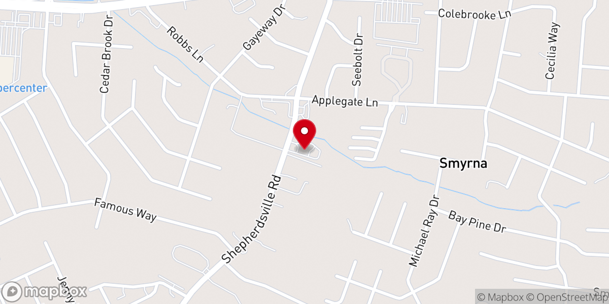 Map showing location of Okolona Presbyterian Church
