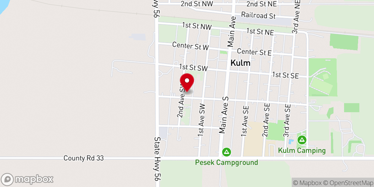 Map showing location of Assembly of God Church