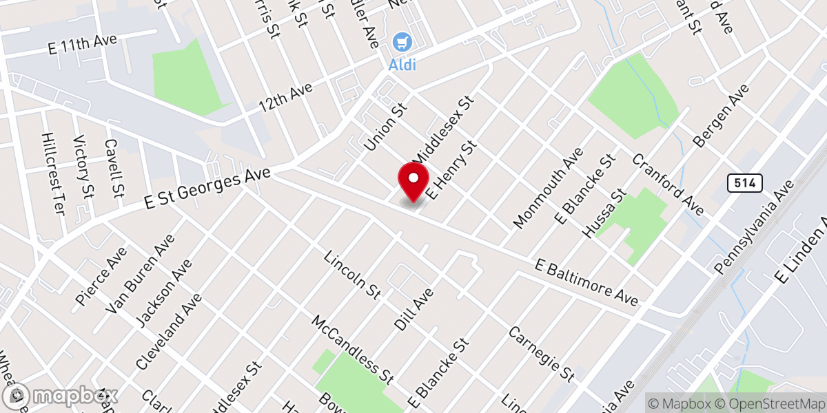 Map showing location of Antioch AME Zion Church