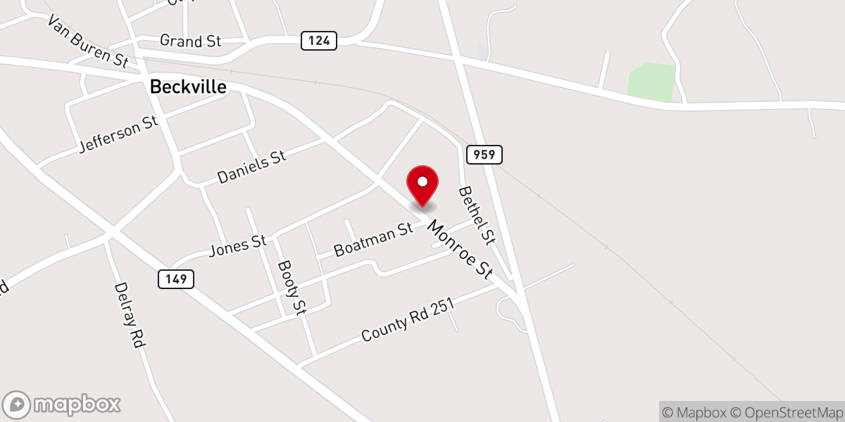 Map showing location of Bethel CME Church