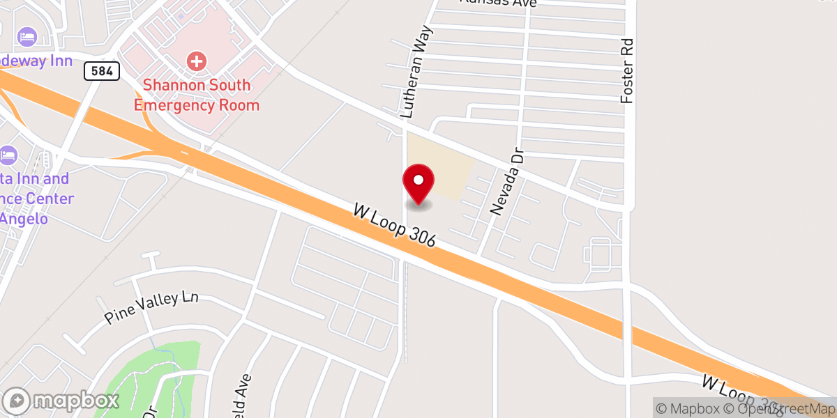 Map showing location of Trinity Lutheran Church