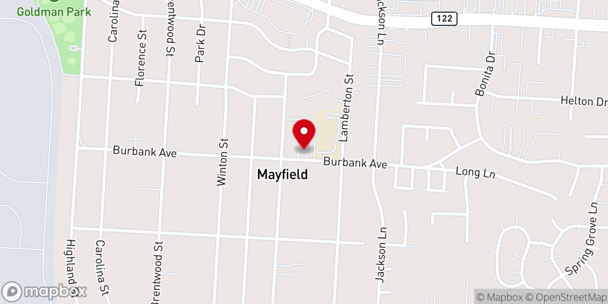 Map showing location of Church At Mayfield