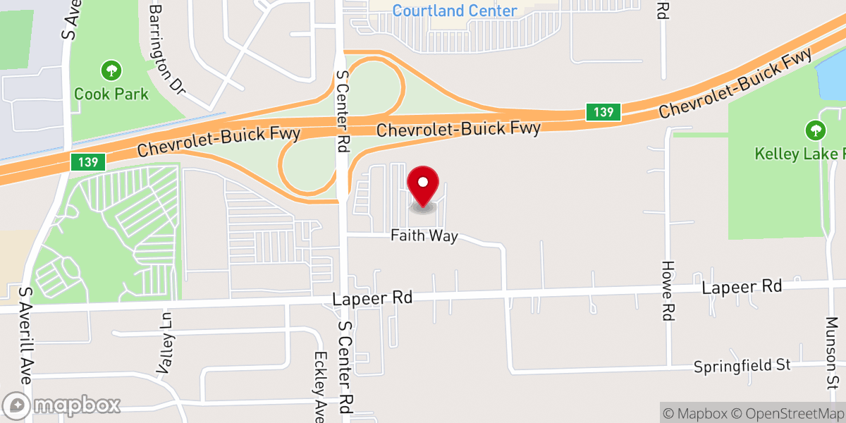 Map showing location of CenterPoint Church