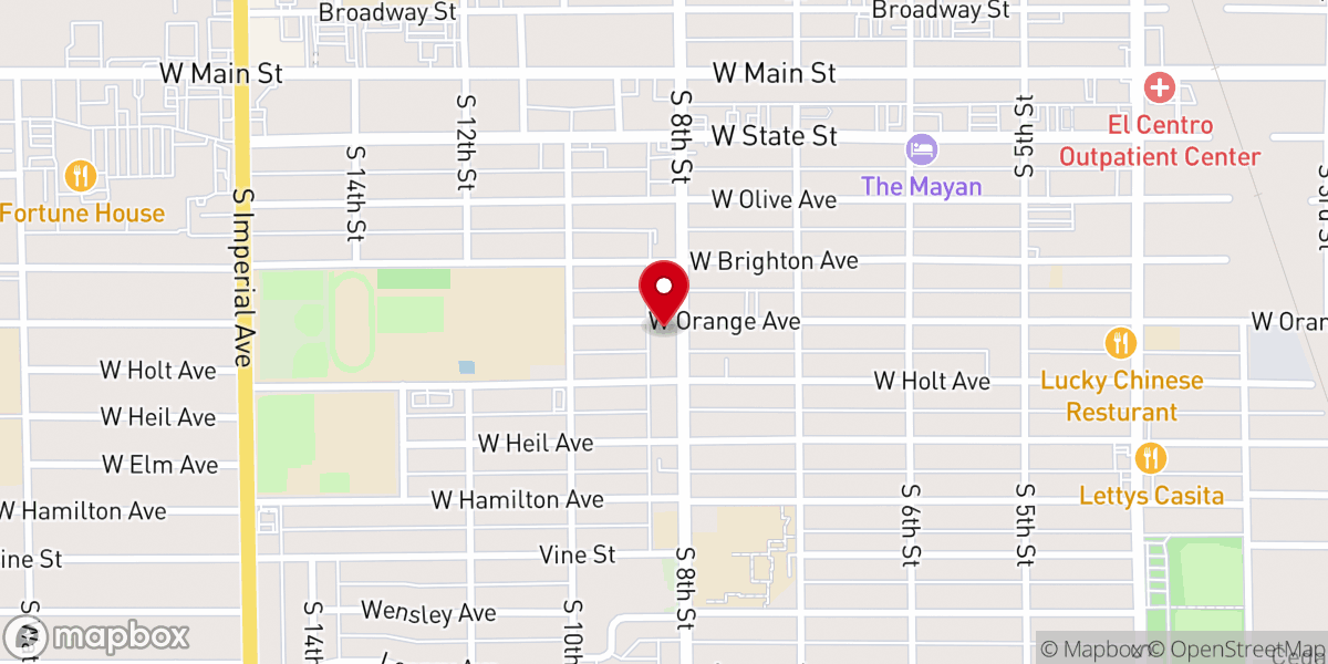 Map showing location of El Centro Church of the Nazarene
