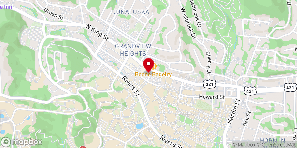 Map showing location of Boone Friends Meeting