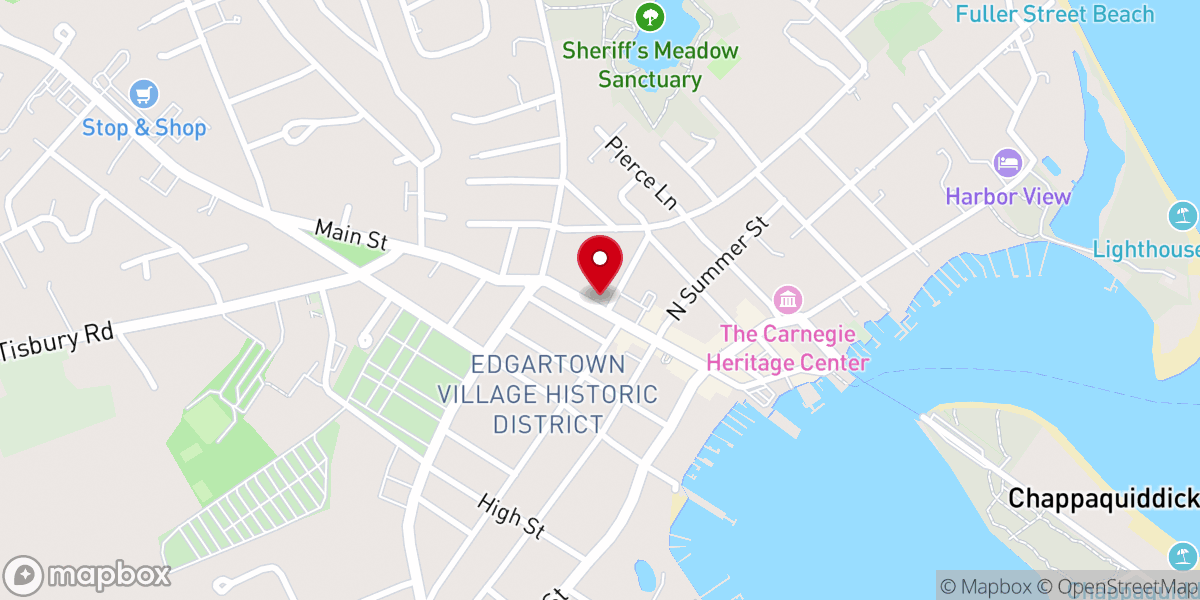 Map showing location of Old Whaling Church, Edgartown Liturgical Arts Center