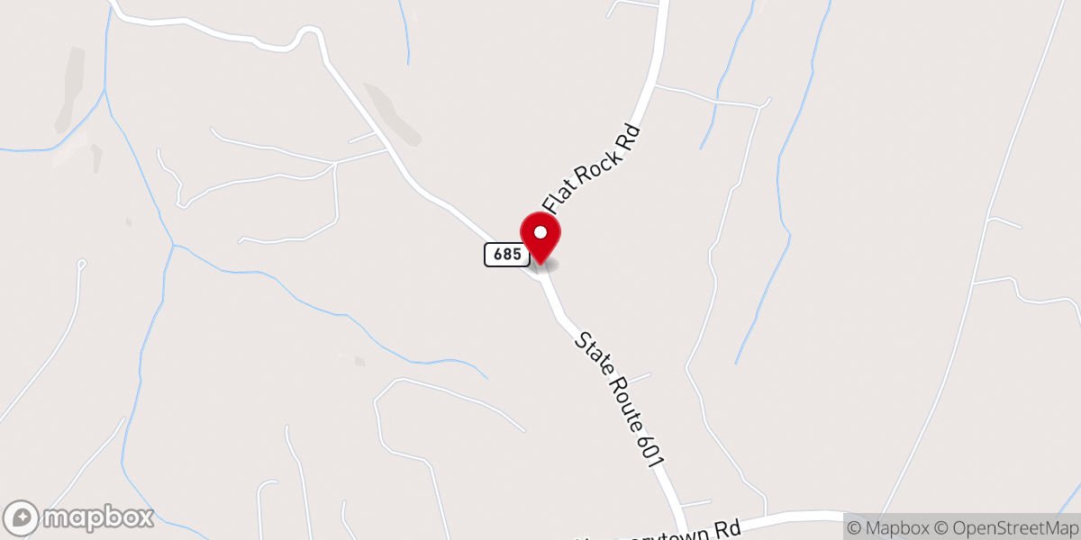 Map showing location of New Prospect Baptist Church