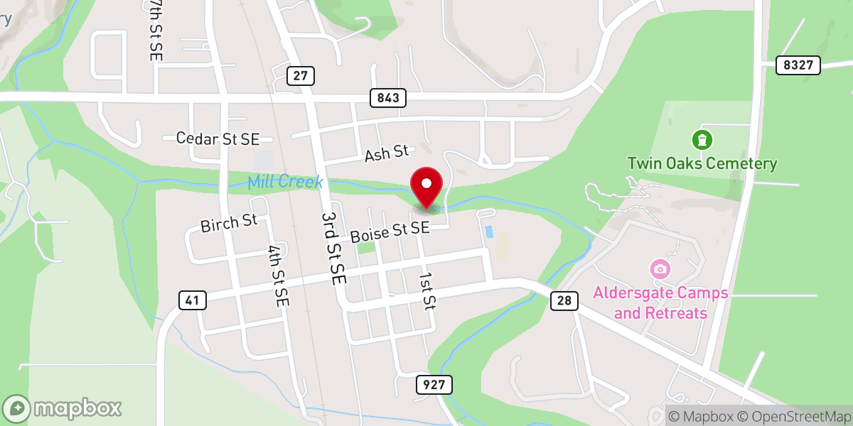 Map showing location of Turner Retirement Homes