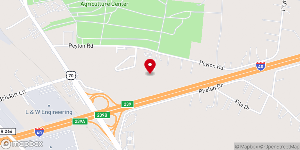 Map showing location of Peyton Road Church of Christ