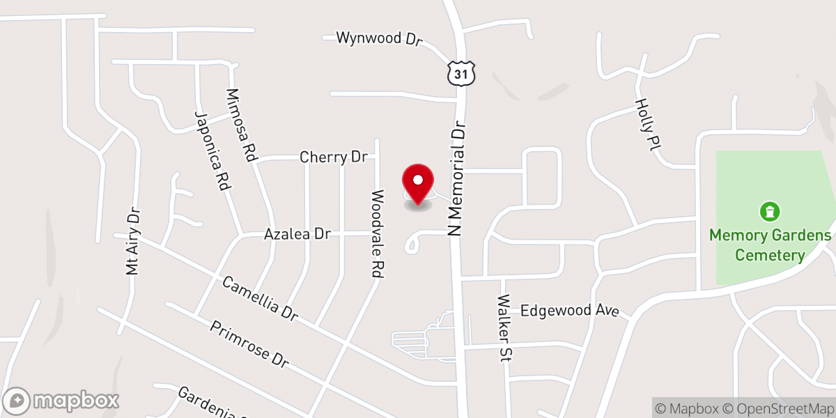 Map showing location of First Christian Church