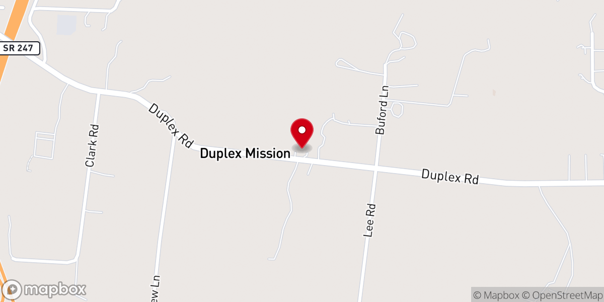 Map showing location of Duplex Original Church of God
