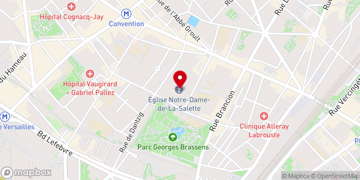 Map showing location of Église Notre-Dame de La Salette