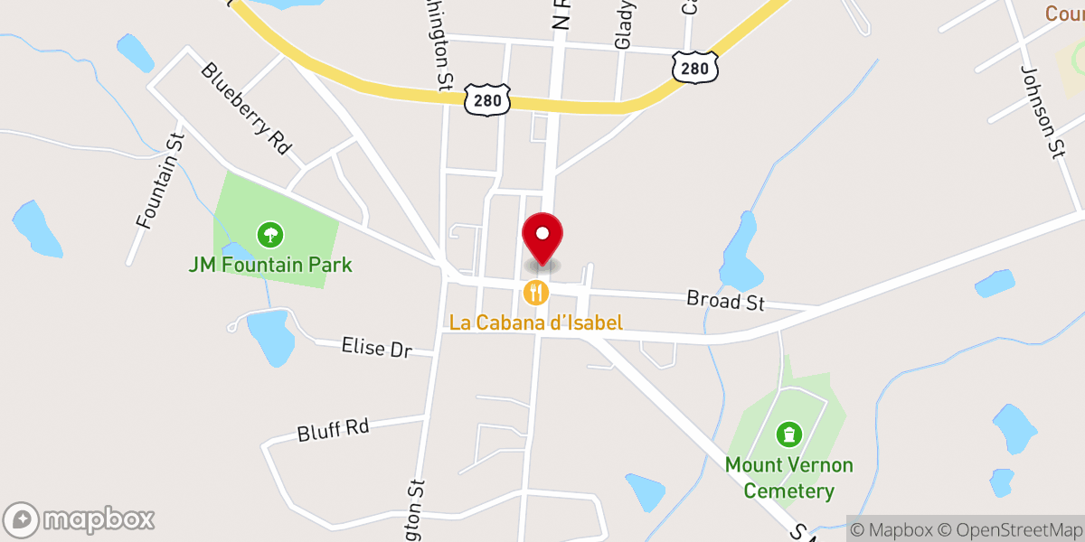 Map showing location of Mt Vernon United Methodist Church