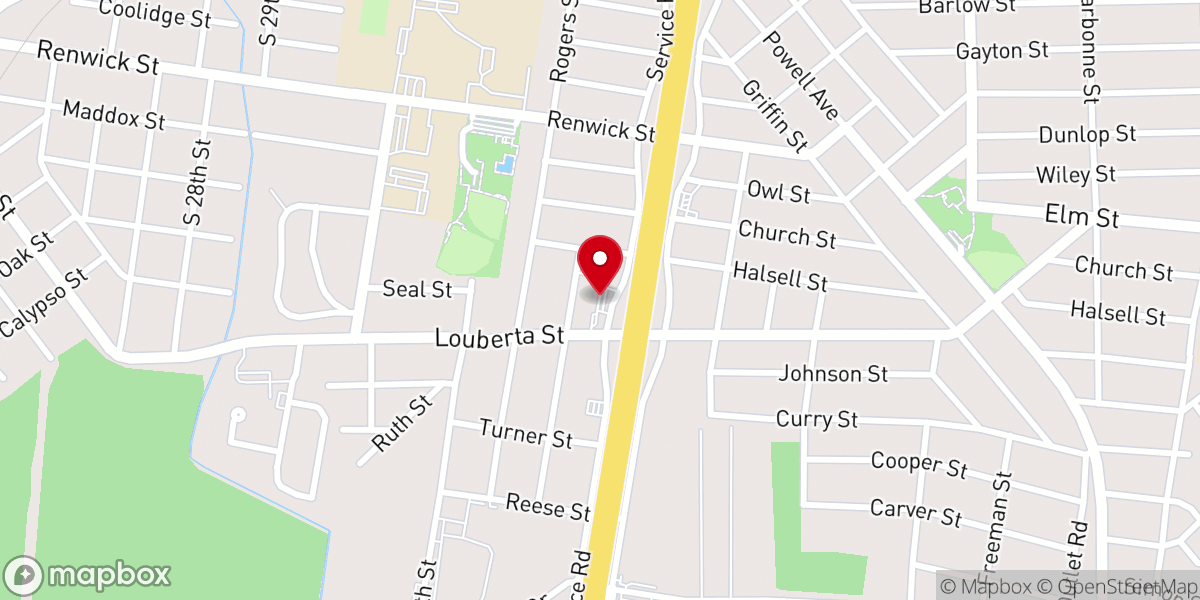 Map showing location of Rose of Sharon Baptist Church