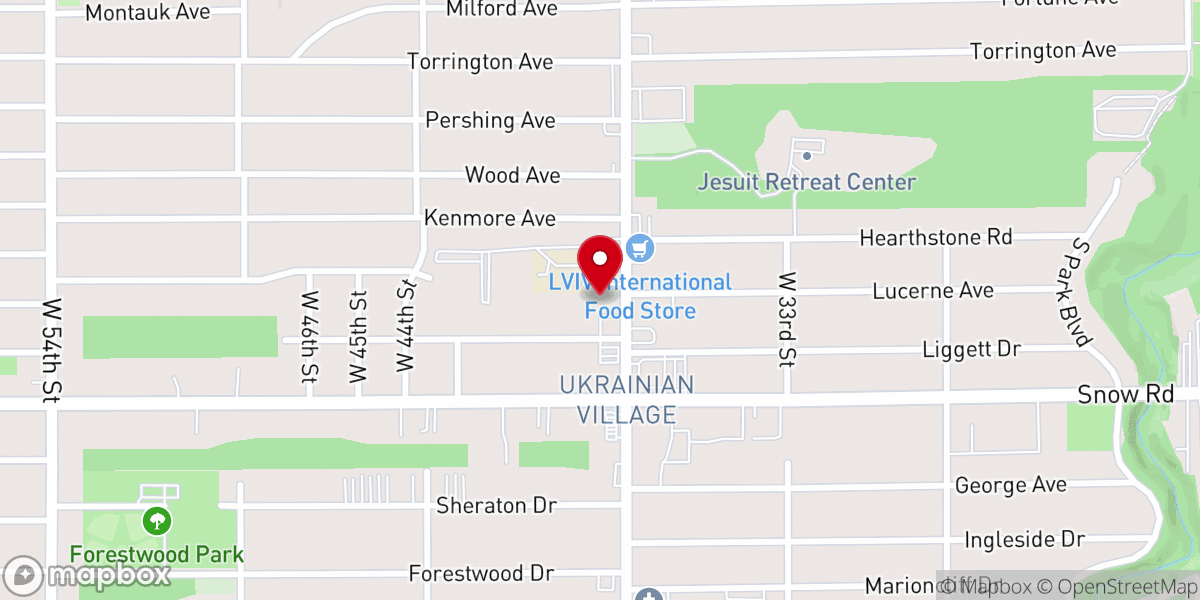 Map showing location of St. Josaphat Ukrainian Catholic Cathedral