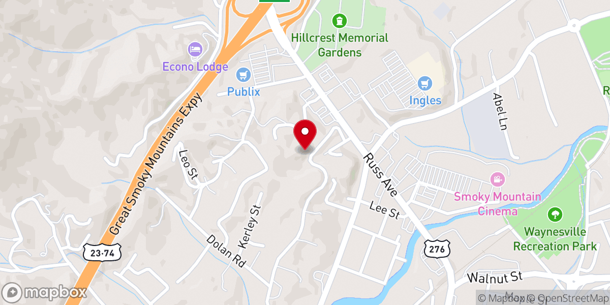 Map showing location of Faith Community Church of Haywood County Inc