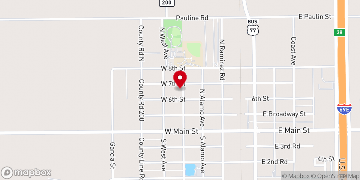 Map showing location of St. Martin of Tours Catholic Church (Sebastian)