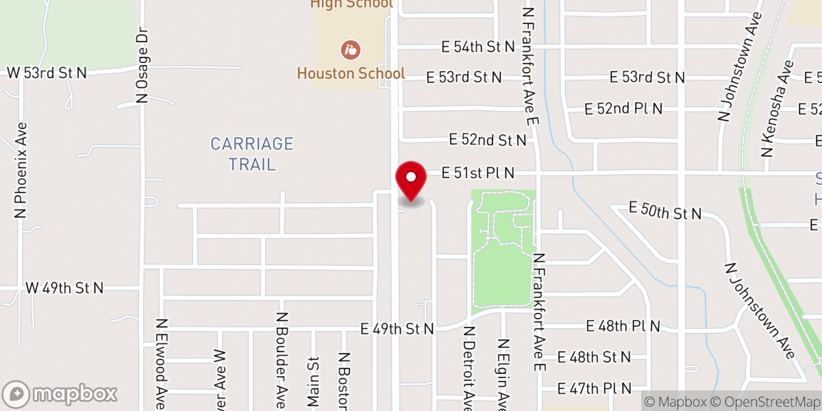 Map showing location of Acim north tulsa apostolic church