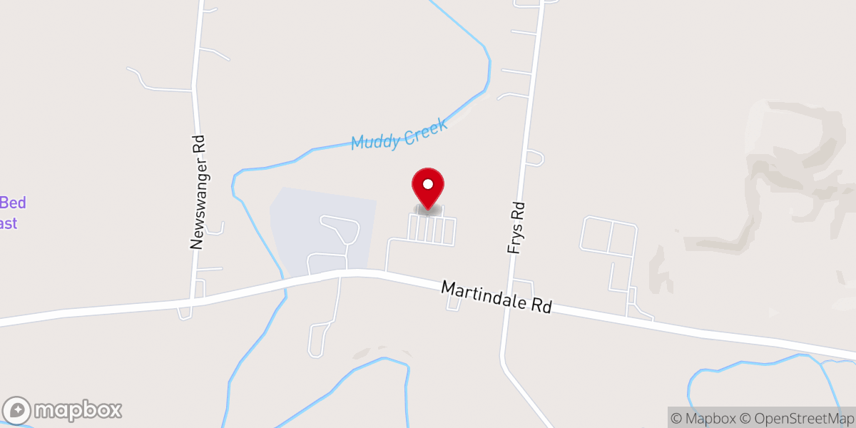 Map showing location of Martindale Mennonite Fellowship Center