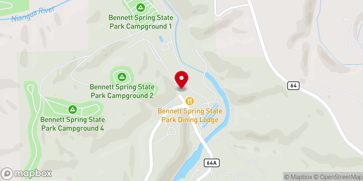 Map showing location of Bennett Spring Church of God