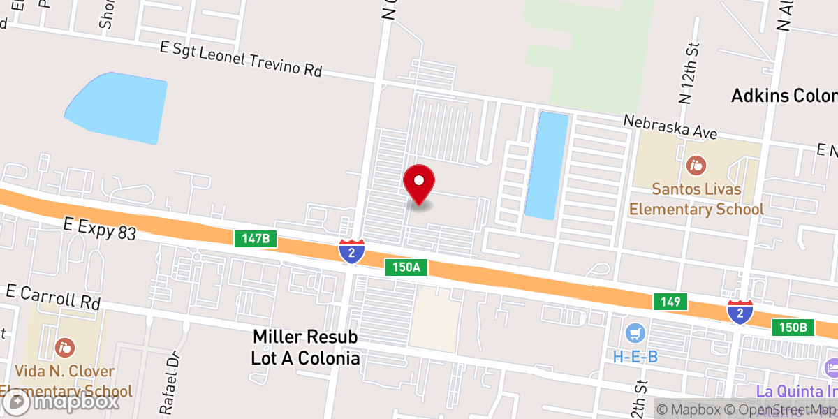 Map showing location of Mercadome Flea Market and Alamo Dance Hall